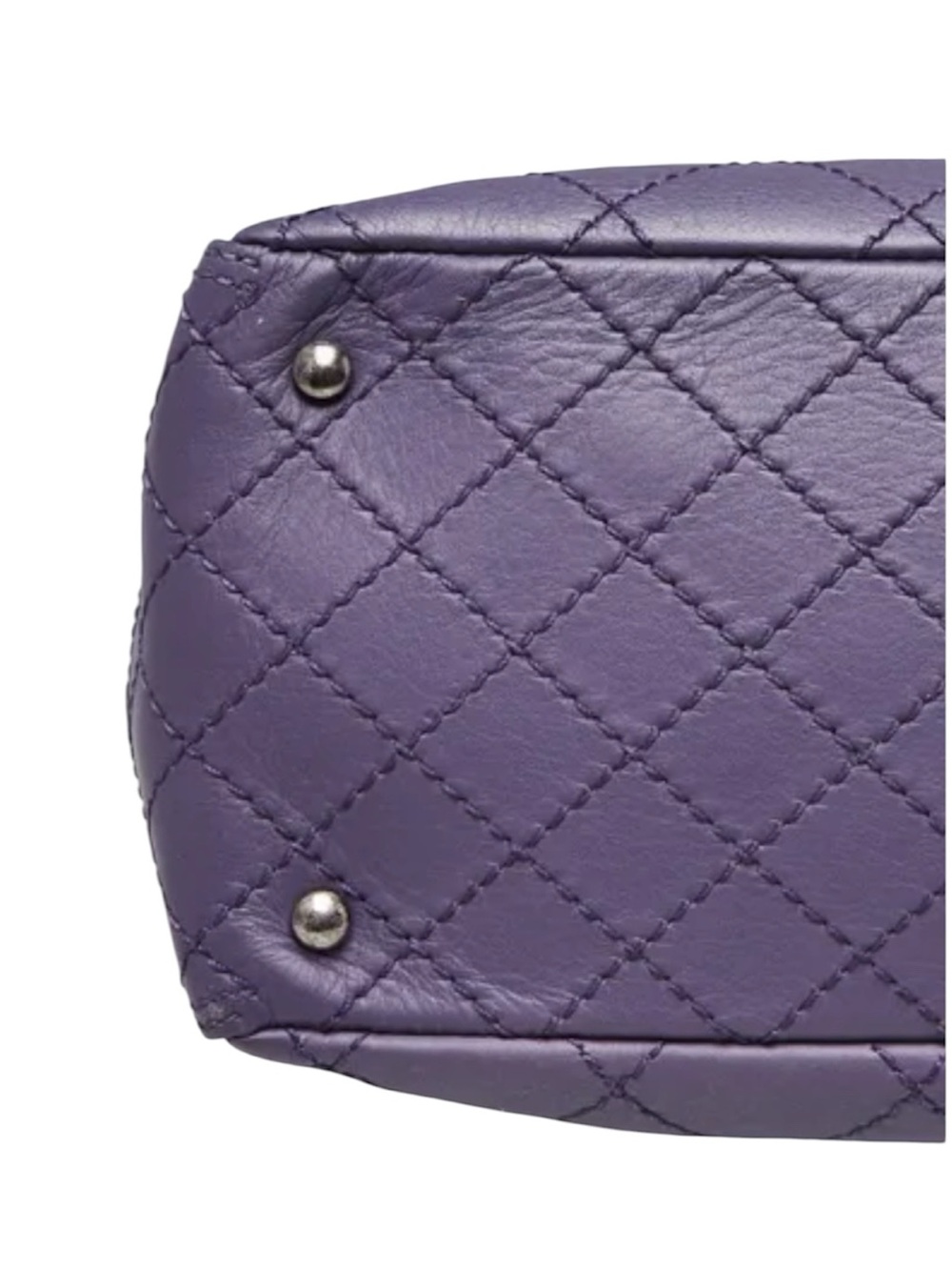 CHANEL Purple Quilted Calfskin Leather CC Pocket Tote Bag - Picture 4 of 8